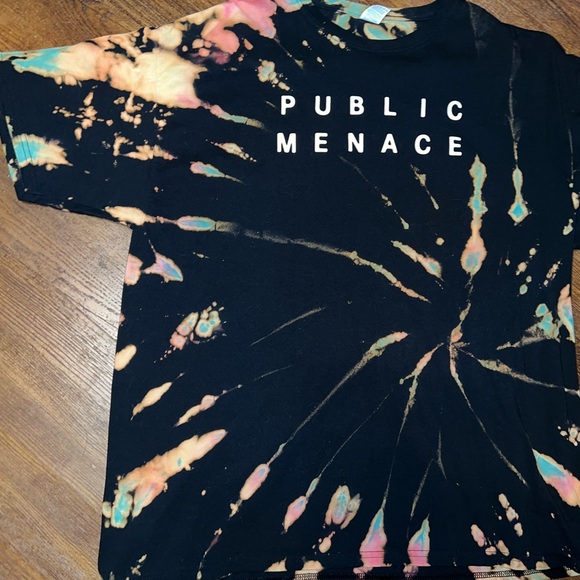 New Public Menace Colorful Reverse Tie-Dye Graphic Tee Size XL - Picture 5 of 13